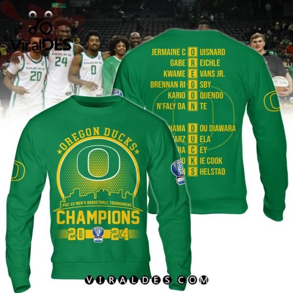 Oregon Ducks Men’s Basketball Champions 2024 Green Hoodie