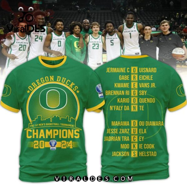 Oregon Ducks Men’s Basketball Champions 2024 Green Hoodie