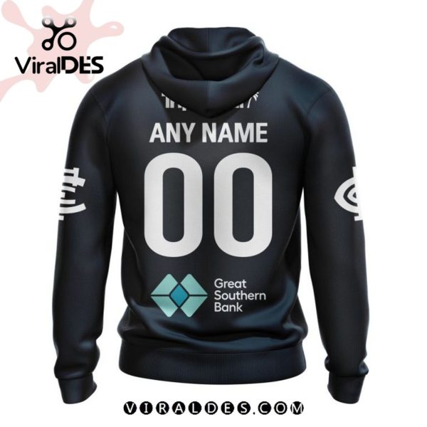 Personalized AFL Carlton Blues FC Black Hoodie 3D