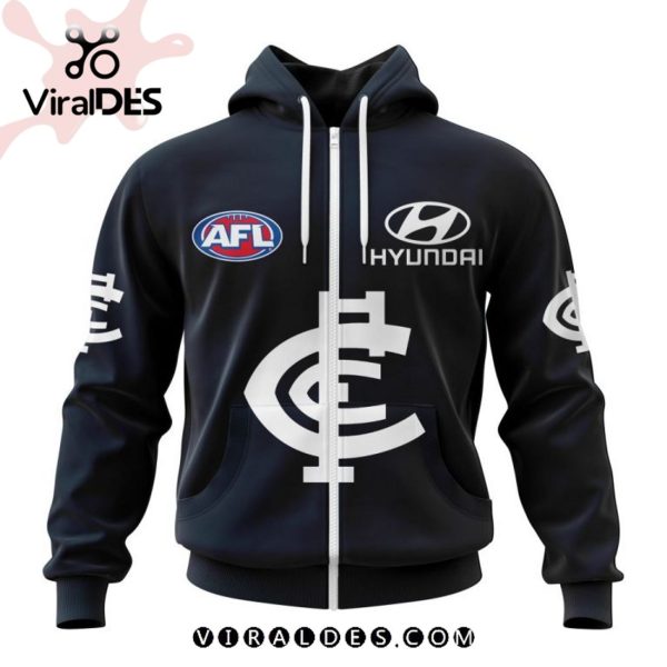 Personalized AFL Carlton Blues FC Black Hoodie 3D