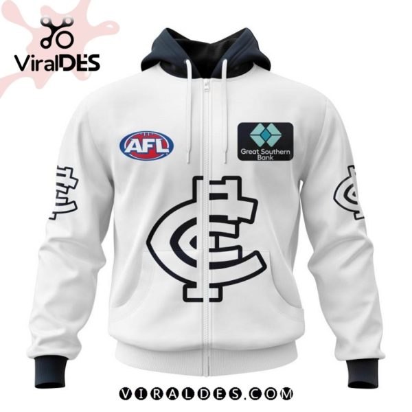 Personalized AFL Carlton Blues FC White Hoodie 3D