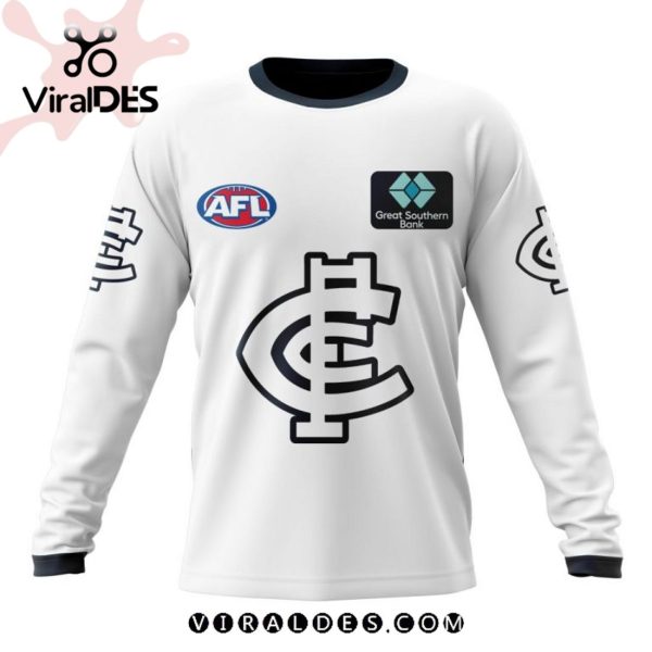 Personalized AFL Carlton Blues FC White Hoodie 3D