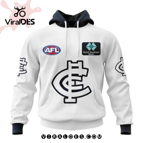 Personalized AFL Carlton Blues FC White Hoodie 3D