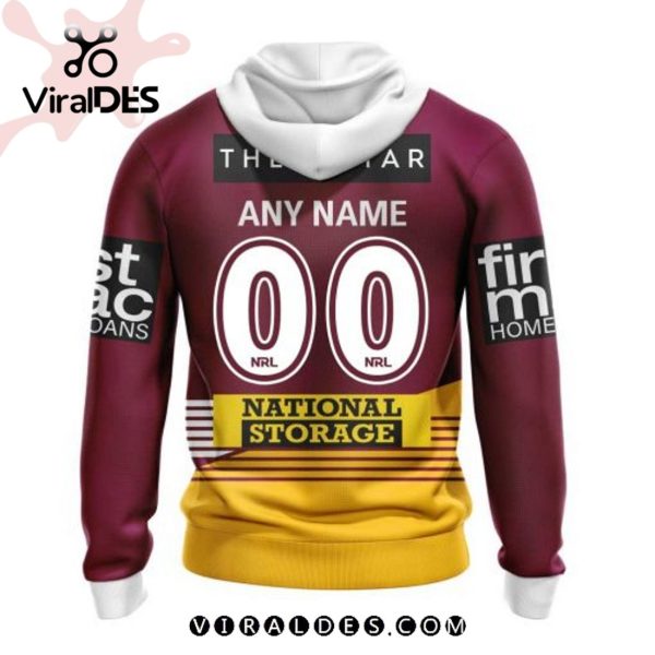 Personalized NRL Brisbane Broncos Zip Hoodie 3D