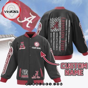 Custom Alabama Crimson Tide Roll Tide Black Baseball Jacket