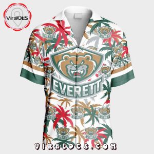 Custom Everett Silvertips Using Away Jersey Color Hawaiian Shirt