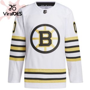 Boston Bruins 100th Anniversary Primegreen Custom White Hockey Jersey