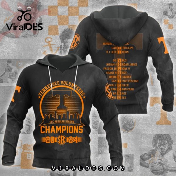 Tennessee Volunteers Men’s NCAA Basketball Black Apparels Hoodie 3D