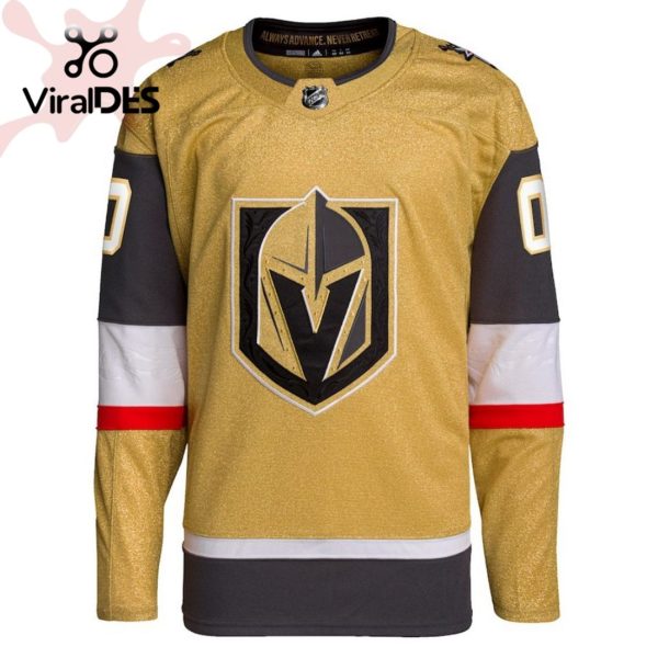 Vegas Golden Knights Home Primegreen Custom Gold Hockey Jersey