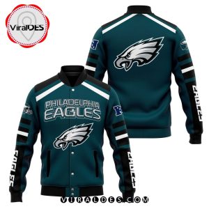 Luxury Philadelphia Eagles Navy Baseball Jacket LIMITED