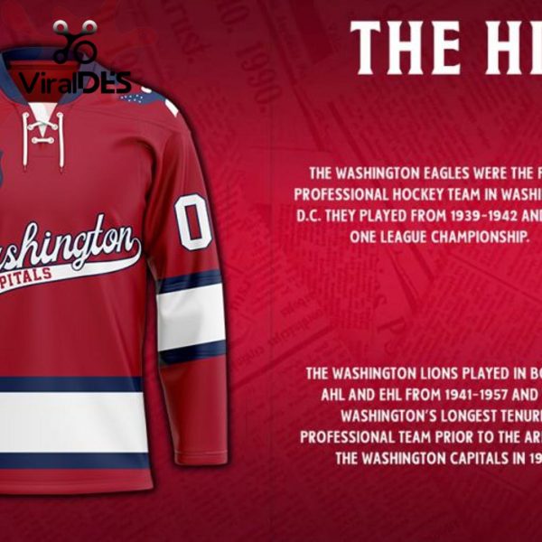 Washington Capitals Special Heritage Jersey Concepts With Team Logo Hockey Jersey