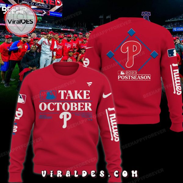 2023 MLB Philadelphia Phillies Take October Red Hoodie