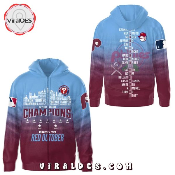 2023 NL East Division Philadelphia Phillies Champions Gradient Hoodie