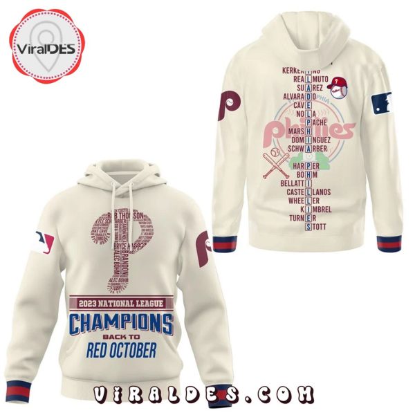 2023 Philadelphia Phillies Back To Red October Champions Cream Hoodie