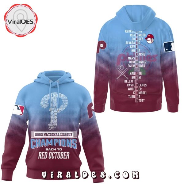 2023 Philadelphia Phillies Back To Red October Champions Gradient Hoodie