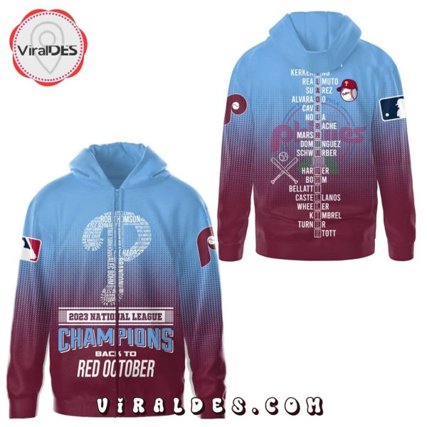 2023 Philadelphia Phillies Back To Red October Champions Gradient Hoodie