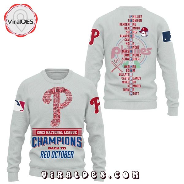 2023 Philadelphia Phillies Back To Red October Champions Grey Hoodie