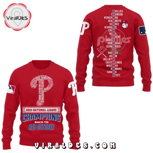 2023 Philadelphia Phillies Back To Red October Champions Red Hoodie