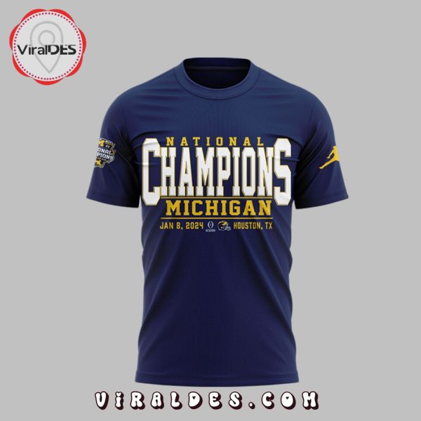 2024 Michigan Wolverines Football Champions Navy T-Shirt, Jogger, Cap
