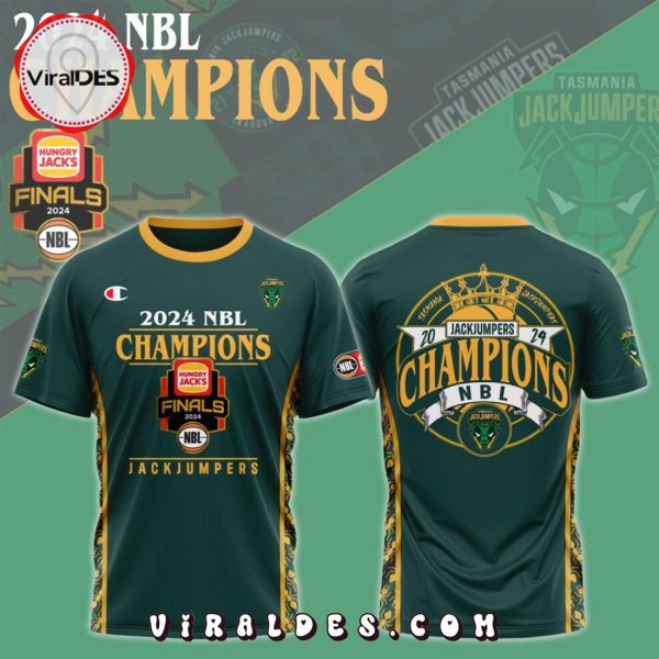 2024 Tasmania JackJumpers NBL Champions Green Hoodie Limited