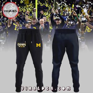 2023 Michigan Wolverines Go Blue Champions Black Hoodie, Jogger, Cap