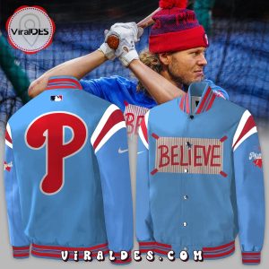 Philadelphia Phillies Believe Blue Baseball Jacket, Jogger, Cap