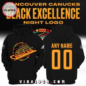 Personalized Vancouver Canucks Black Excellence Night Black Hoodie