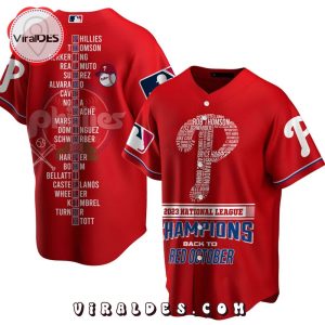 Philadelphia Phillies NL East Division 2023 Champions Red Baseball Jersey