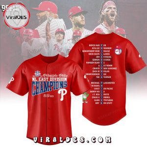 Philadelphia Phillies NL East Division Champions Postseason Red Baseball Jersey