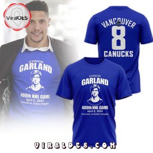 Conor Garland 400th Game April 8 2024 Navy Hoodie