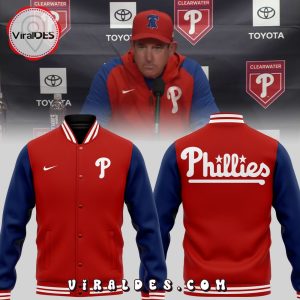 MLB Philadelphia Phillies Coach Rob Thomson Red Baseball Jacket, Jogger, Cap