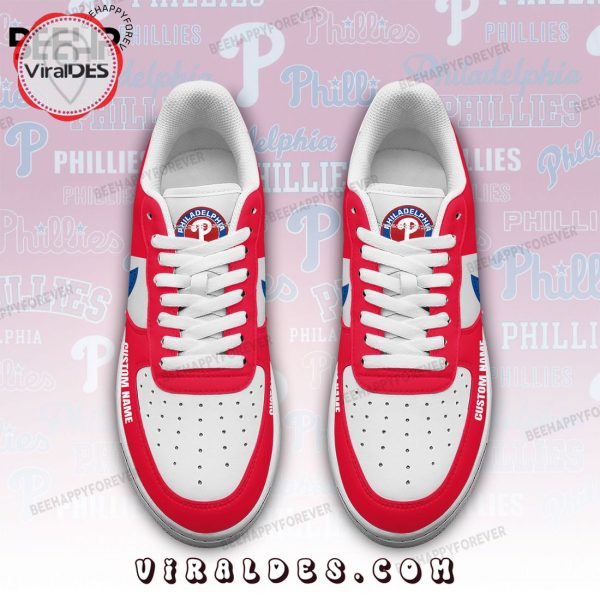 Custom Philadelphia Phillies Special Red Design Air Force 1 Sneakers