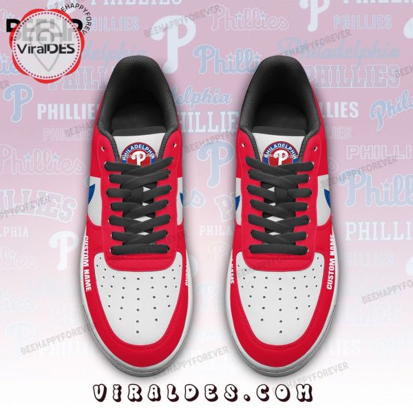 Custom Philadelphia Phillies Special Red Design Air Force 1 Sneakers