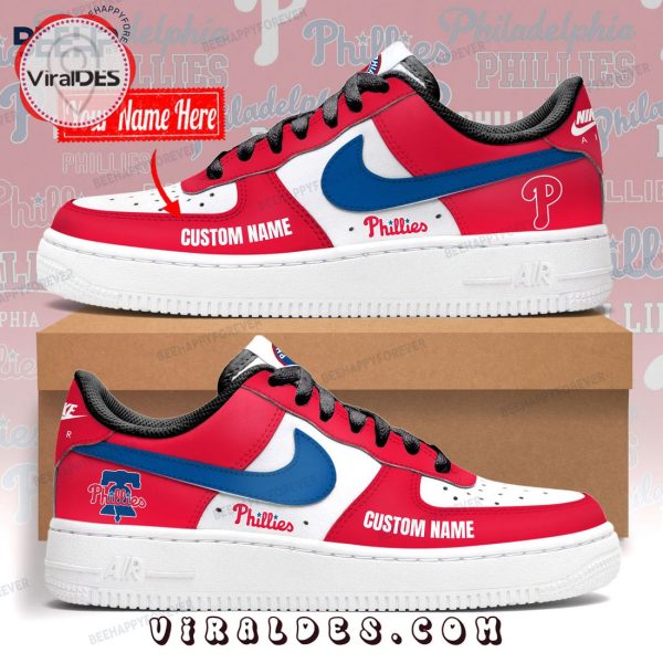 Custom Philadelphia Phillies Special Red Design Air Force 1 Sneakers