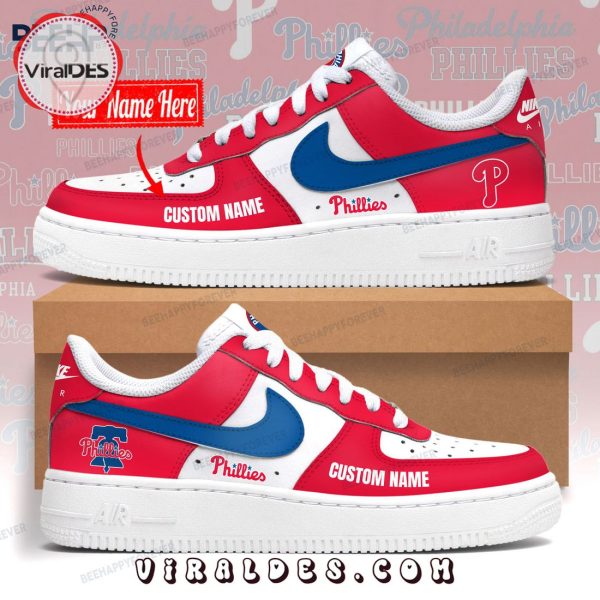 Custom Philadelphia Phillies Special Red Design Air Force 1 Sneakers