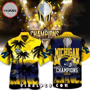 Michigan Wolverines Football National Champions Yellow Hawaiian Shirt