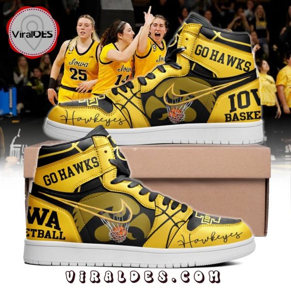 Iowa Hawkeyes Go Hawks Nike Gold Air Jordan 1 Hightop