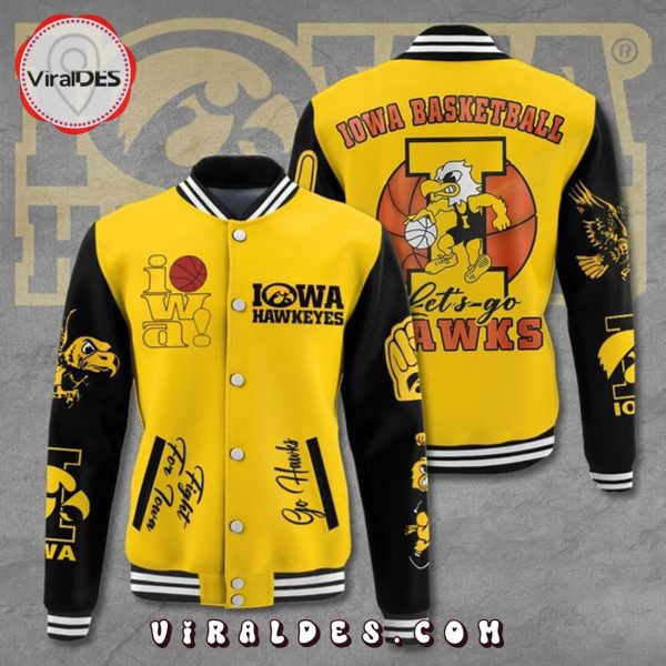 Iowa Hawkeyes Women’s Basketball Let’s Go Signatures Baseball Jacket