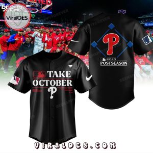 2023 MLB Philadelphia Phillies Take October Black Baseball Jersey
