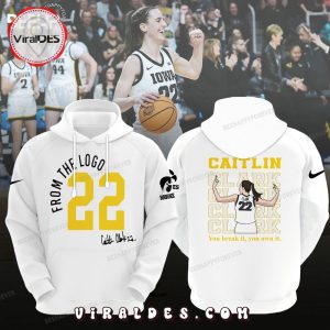 Caitlin Clark From The Logo Champions White Hoodie