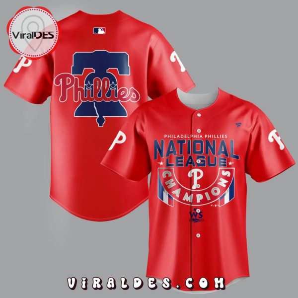 National League Philadelphia Phillies 2024 Champions Red Baseball Jersey