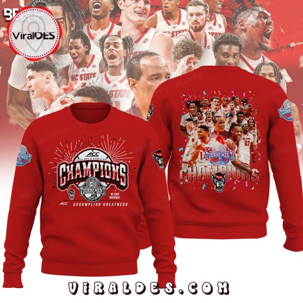 NC State Wolfpack 2024 ACC Men’s Tournament Champions Red Hoodie