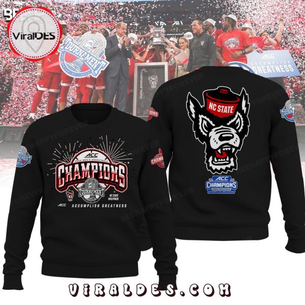 NC State Wolfpack ACC Basketball 2024 Champions Black Hoodie