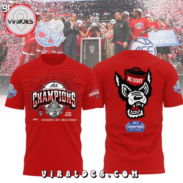 NC State Wolfpack ACC Basketball 2024 Champions Red Hoodie