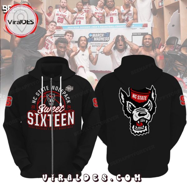 NC State Wolfpack March Madness Sweet Sixteen Black Hoodie