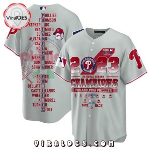 Philadelphia Phillies 2023 NL East Division Champions Grey Baseball Jersey