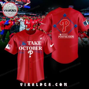 2023 MLB Philadelphia Phillies Take October Red Baseball Jersey