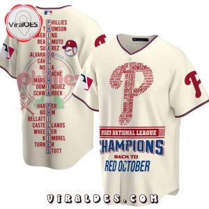 Philadelphia Phillies NL East Division 2023 Champions Cream Baseball Jersey