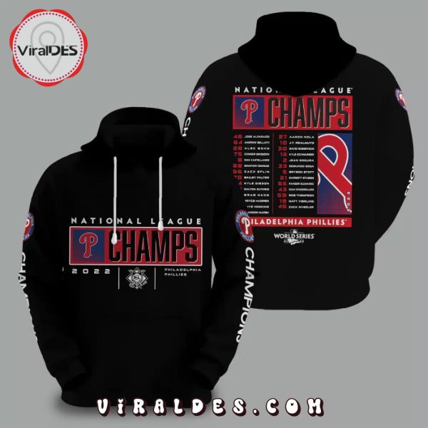 Philadelphia Phillies 2022 National League Champions Black Hoodie