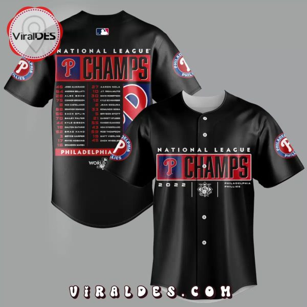 Philadelphia Phillies 2022 National League Champions Black Jersey